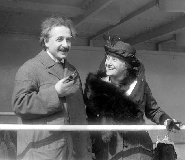 Einstein with his second wife Elsa, 1921